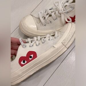 Comme des Garçons x Converse Low-Top Sneakers – White Heart Design, EU37/US6